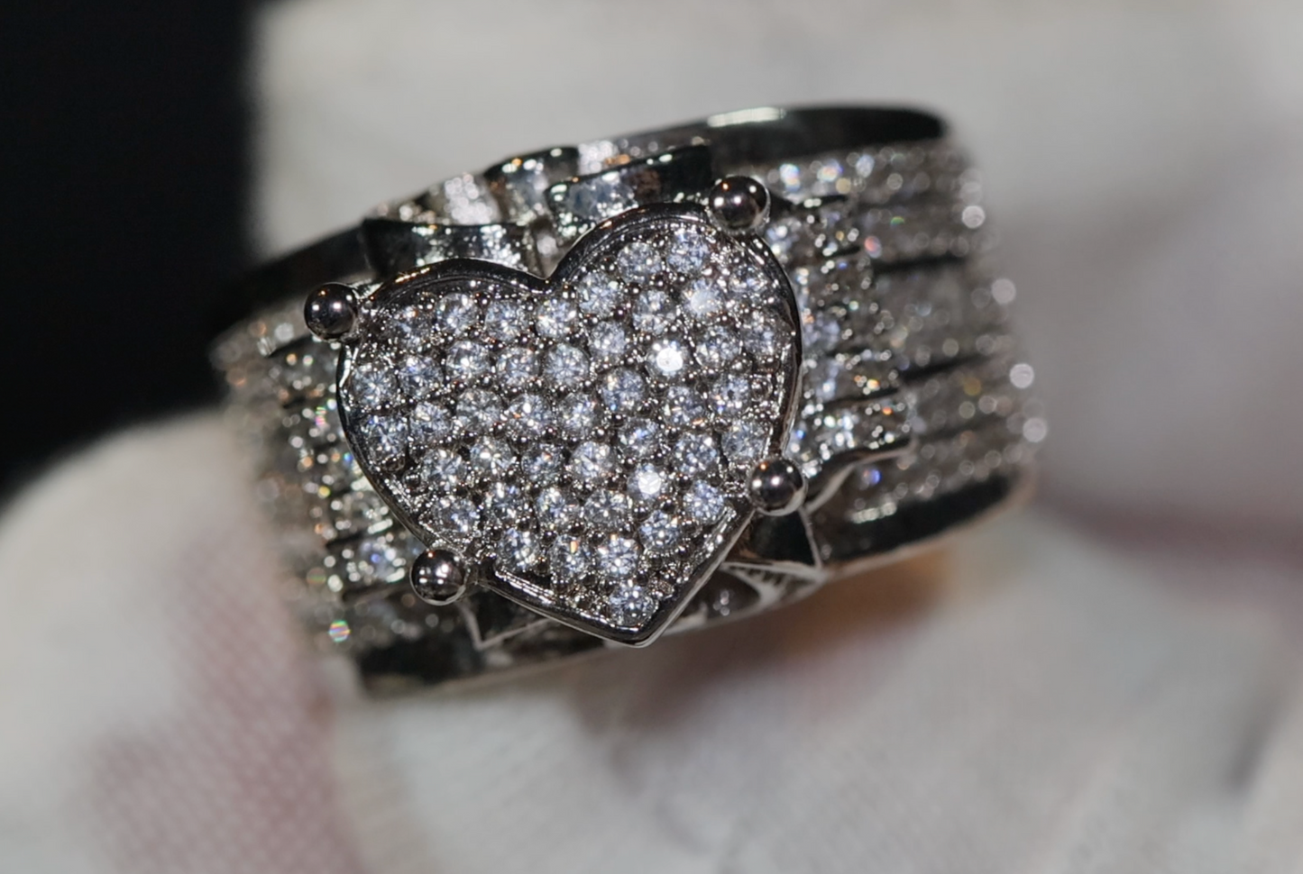 Diamond Heart Ring | Heart Shaped Ring | Big Diamond Heart Ring