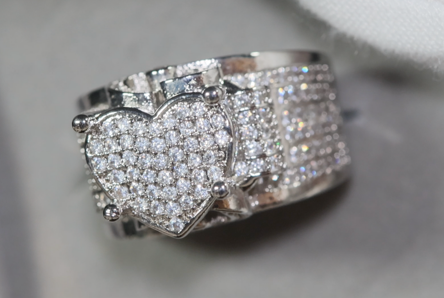 Diamond Heart Ring | Heart Shaped Ring | Big Diamond Heart Ring