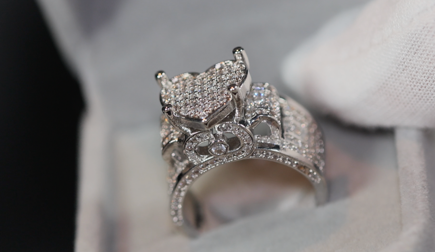 Diamond Heart Ring | Heart Shaped Ring | Big Diamond Heart Ring