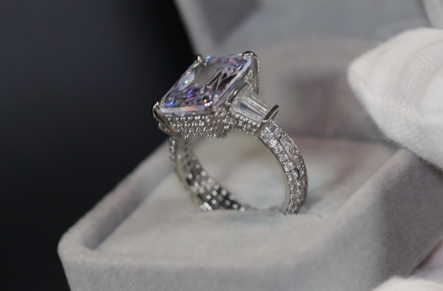 Engagement Ring | Big Womens Ring | Big Carat Ring | Emerald Engagement Ring | Big Diamond Ring | Engagement Rings | Big Diamond Rings