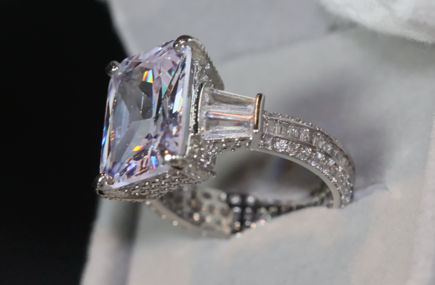 Engagement Ring | Big Womens Ring | Big Carat Ring | Emerald Engagement Ring | Big Diamond Ring | Engagement Rings | Big Diamond Rings