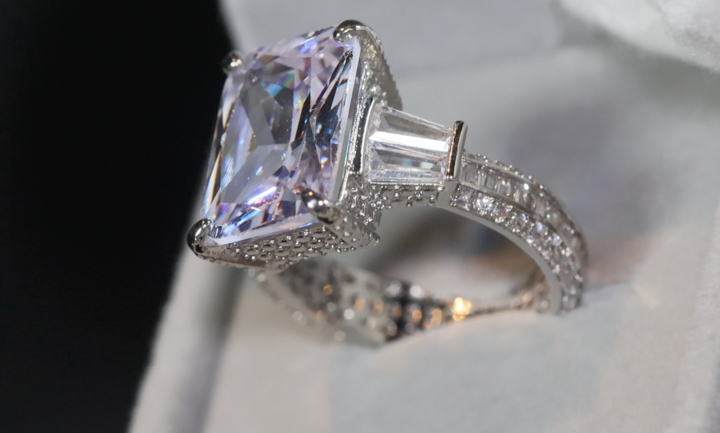 Engagement Ring | Big Womens Ring | Big Carat Ring | Emerald Engagement Ring | Big Diamond Ring | Engagement Rings | Big Diamond Rings