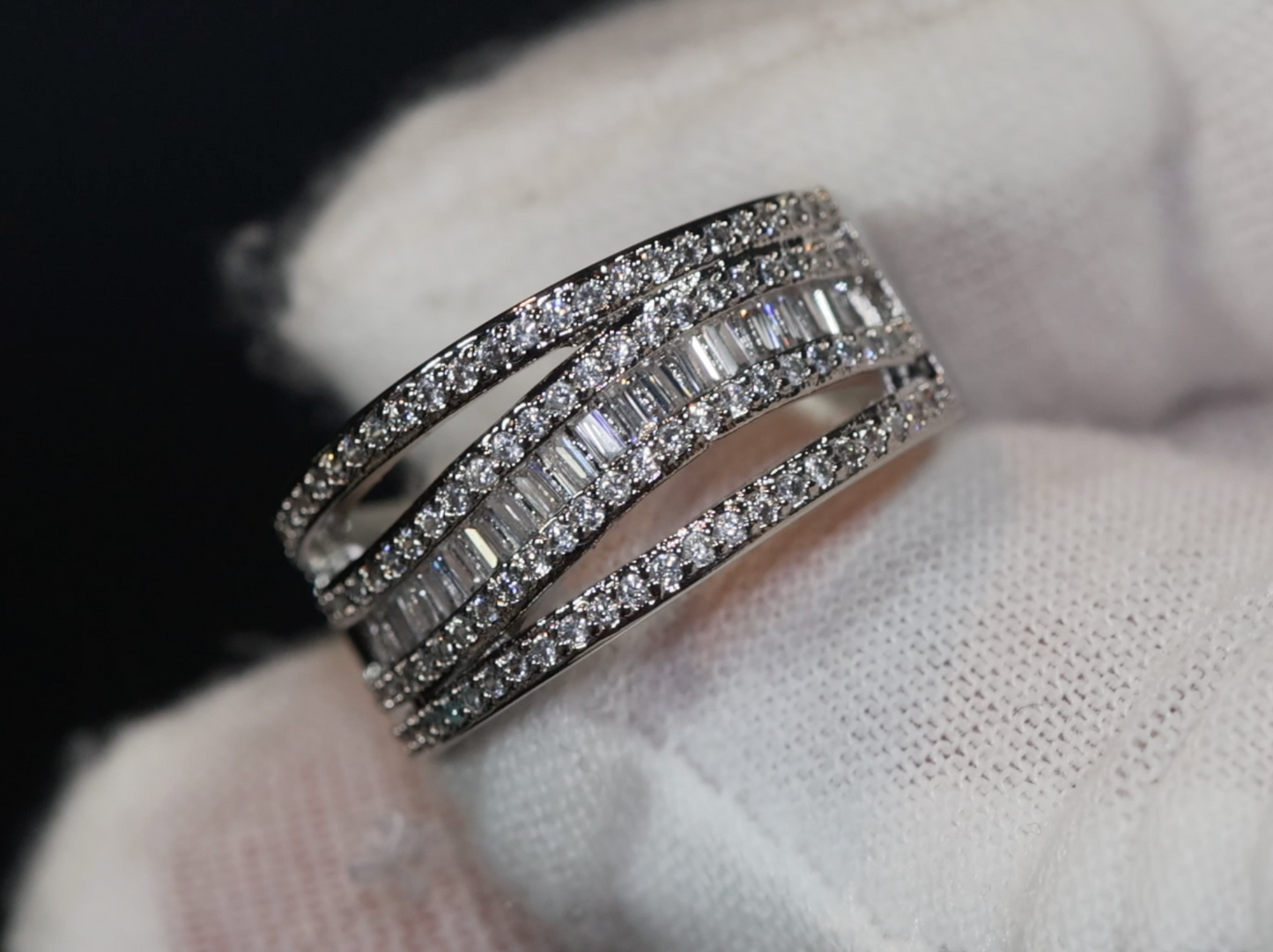 womens baguette promise ring