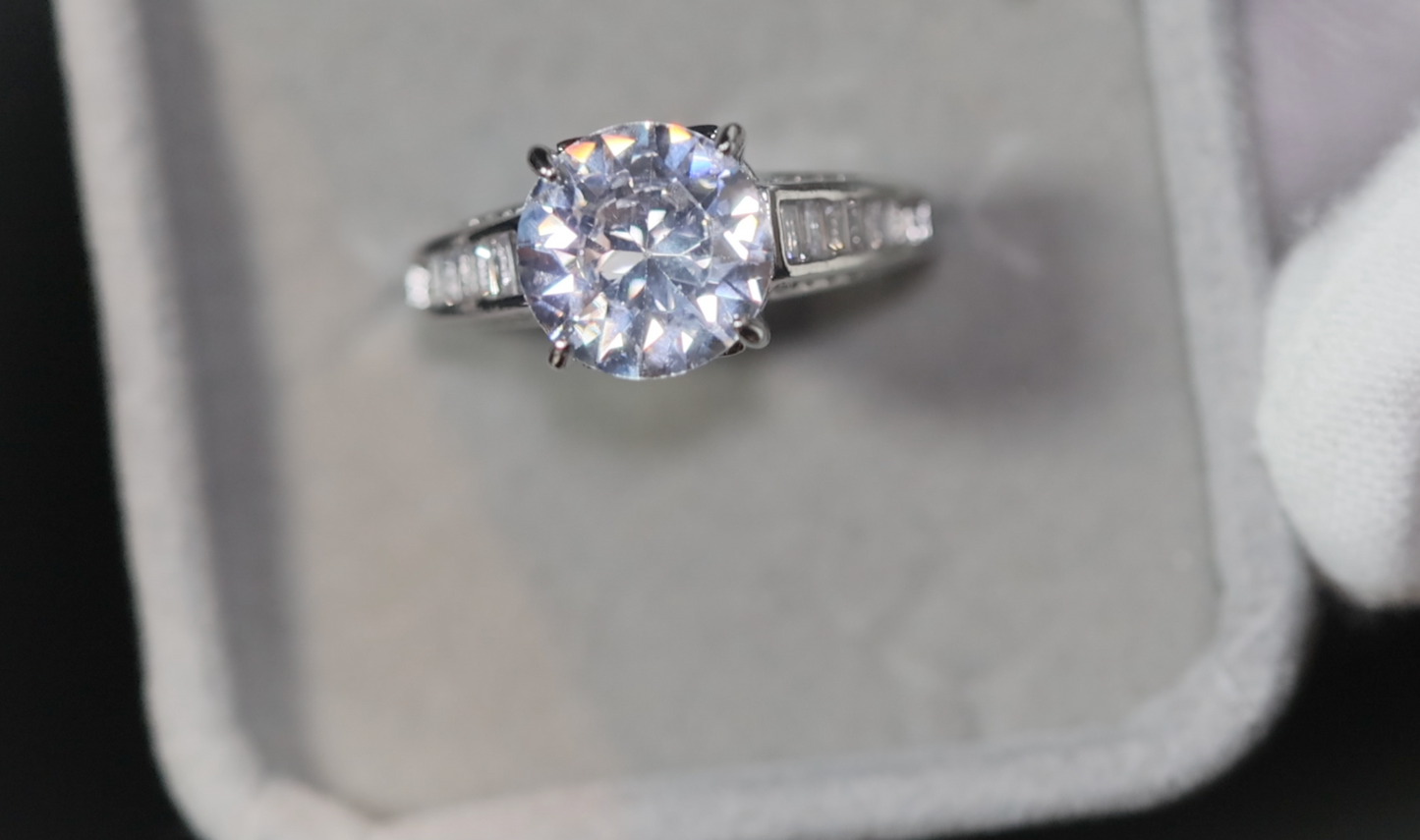 Womens Engagement Ring | Womens Baguette Wedding Ring