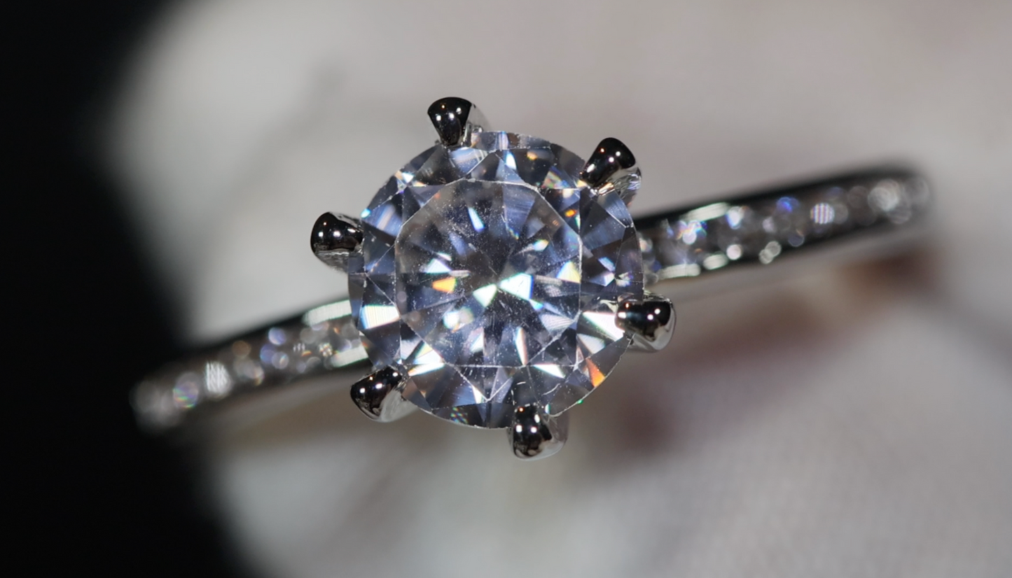 Diamond Engagement Ring | Round Diamond Engagement Ring | Womens Engagement Ring