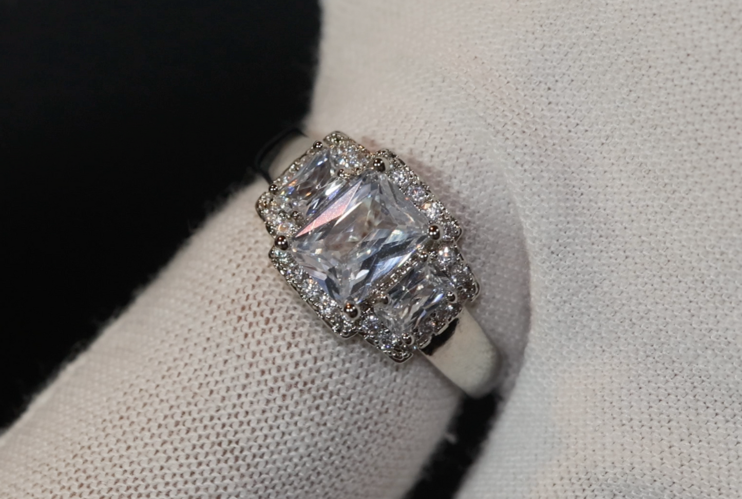 Three Stone Ring | Three Stone Engagement Ring | Engagement Rings | Womens Rings | Emerald Engagement Ring | Baguette Ring