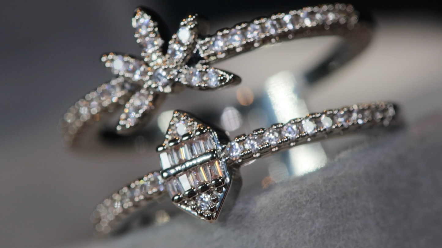 Vintage Diamond Ring | Flower Diamond Ring | Womens Fashion Ring