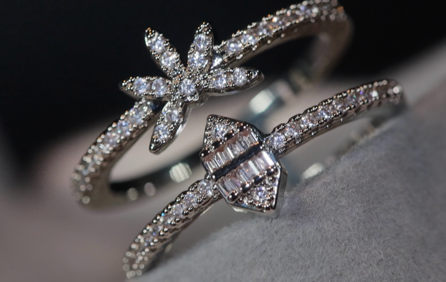 Vintage Diamond Ring | Flower Diamond Ring | Womens Fashion Ring