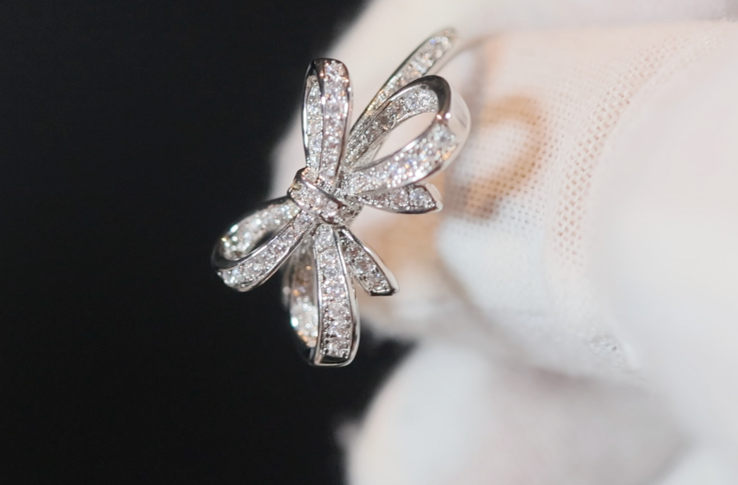 Diamond Ribbon Ring | Ribbon Ring | Bow Ring | Diamond Bow Ring