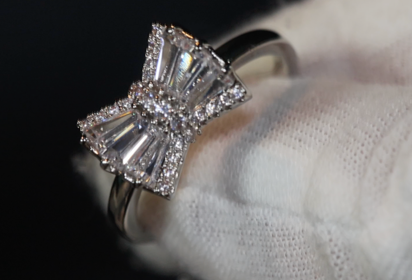 Diamond Ribbon Ring | Ribbon Ring | Bow Ring | Diamond Bow Ring