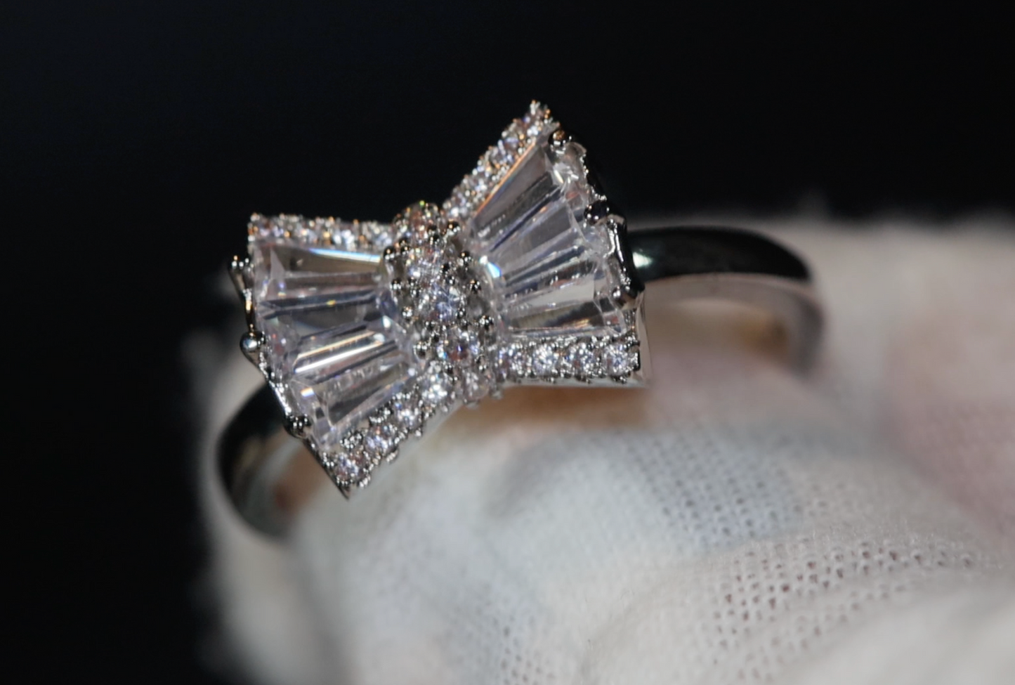 Diamond Ribbon Ring | Ribbon Ring | Bow Ring | Diamond Bow Ring