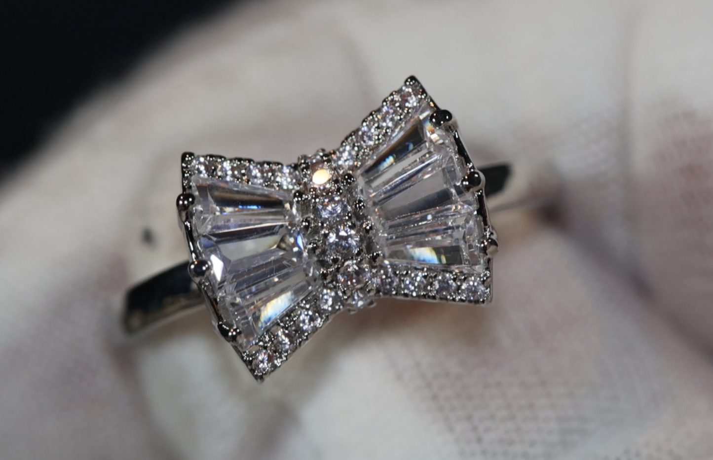 Diamond Ribbon Ring | Ribbon Ring | Bow Ring | Diamond Bow Ring