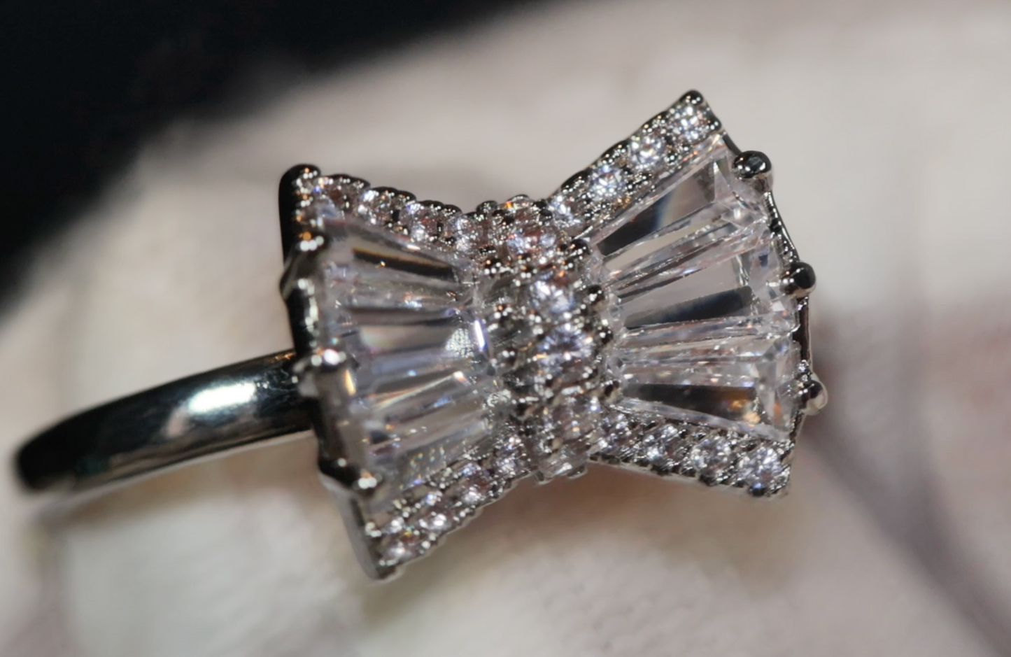 Diamond Ribbon Ring | Ribbon Ring | Bow Ring | Diamond Bow Ring