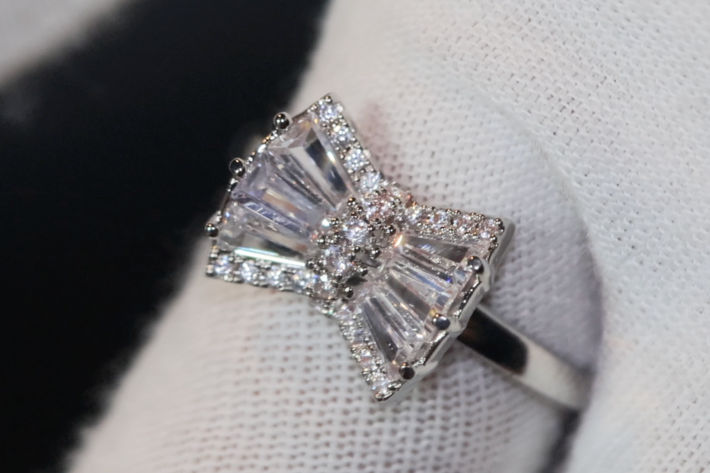 Diamond Ribbon Ring | Ribbon Ring | Bow Ring | Diamond Bow Ring