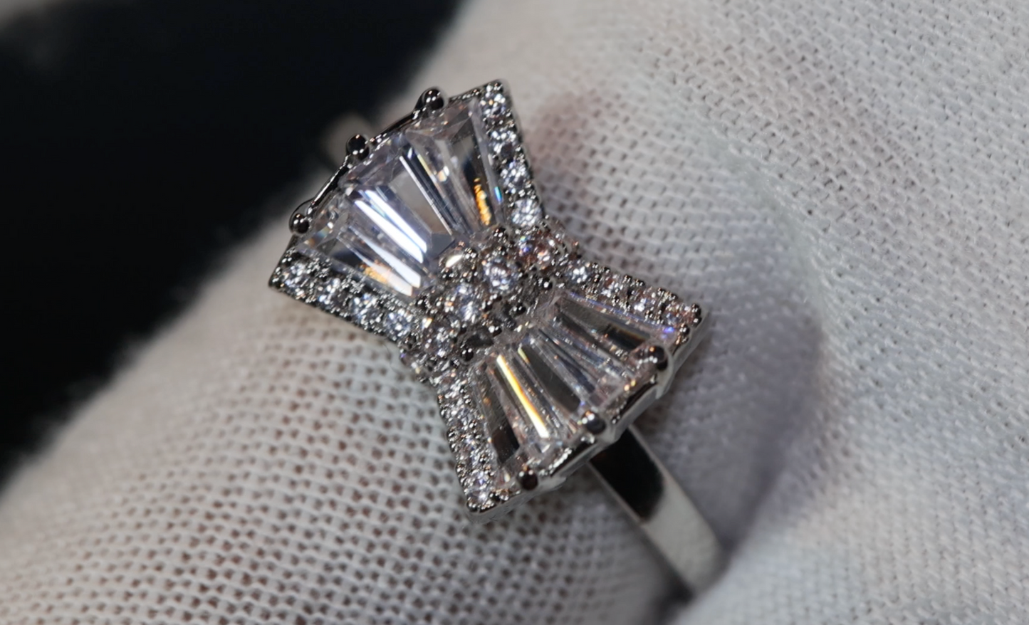 Diamond Ribbon Ring | Ribbon Ring | Bow Ring | Diamond Bow Ring