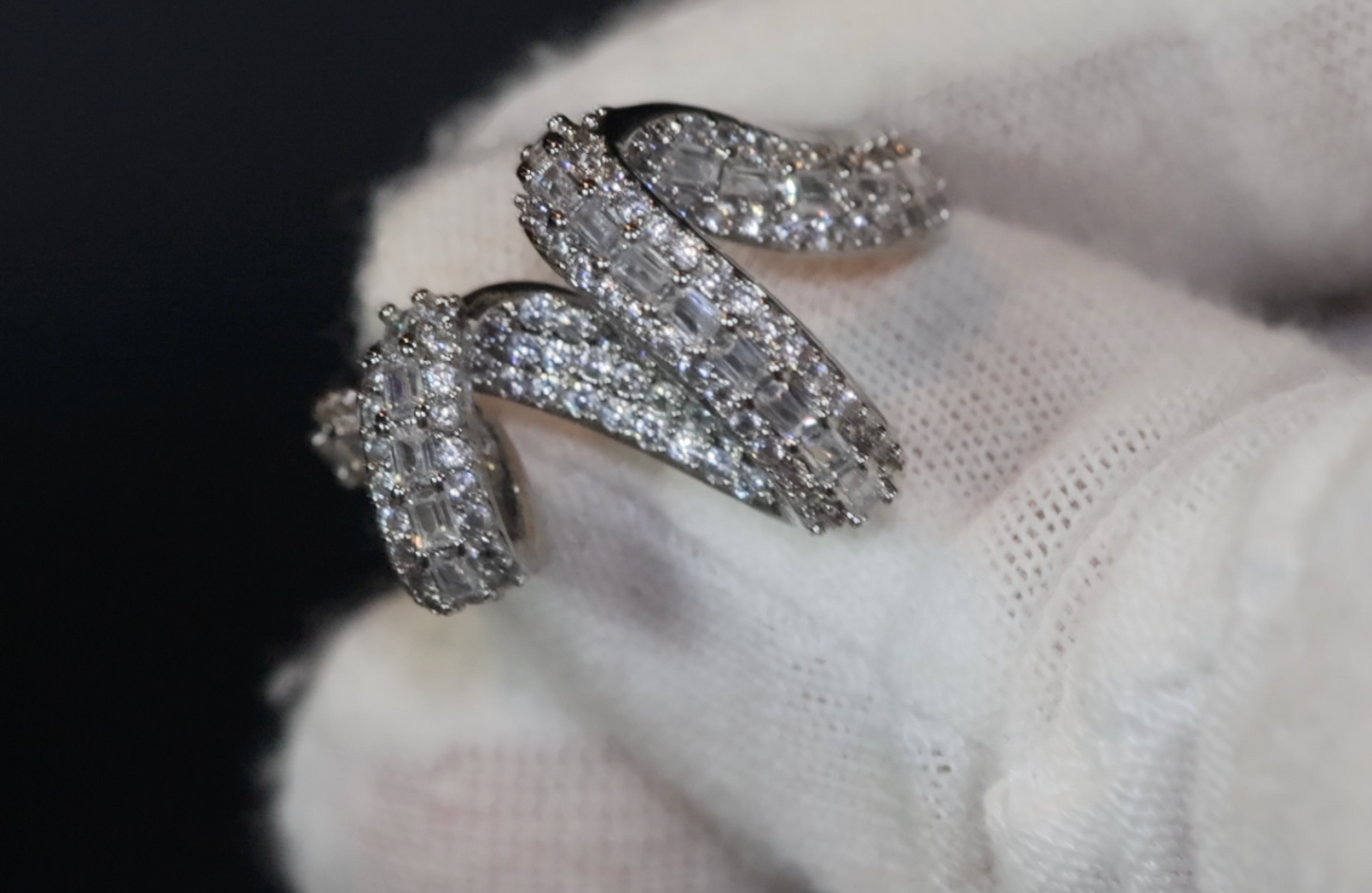 X Shape Ring | Wrapped Ring | Diamond Twist Ring | Stackable Ring | Charm Ring | Nightclub Ring