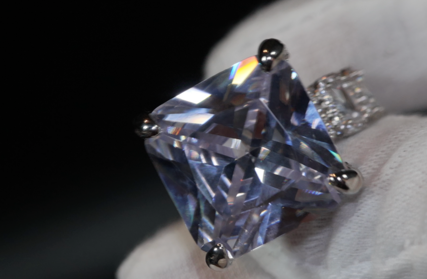 Baguette Ring | Mens Baguette Ring | Big Diamond Ring | Womens Baguette Ring