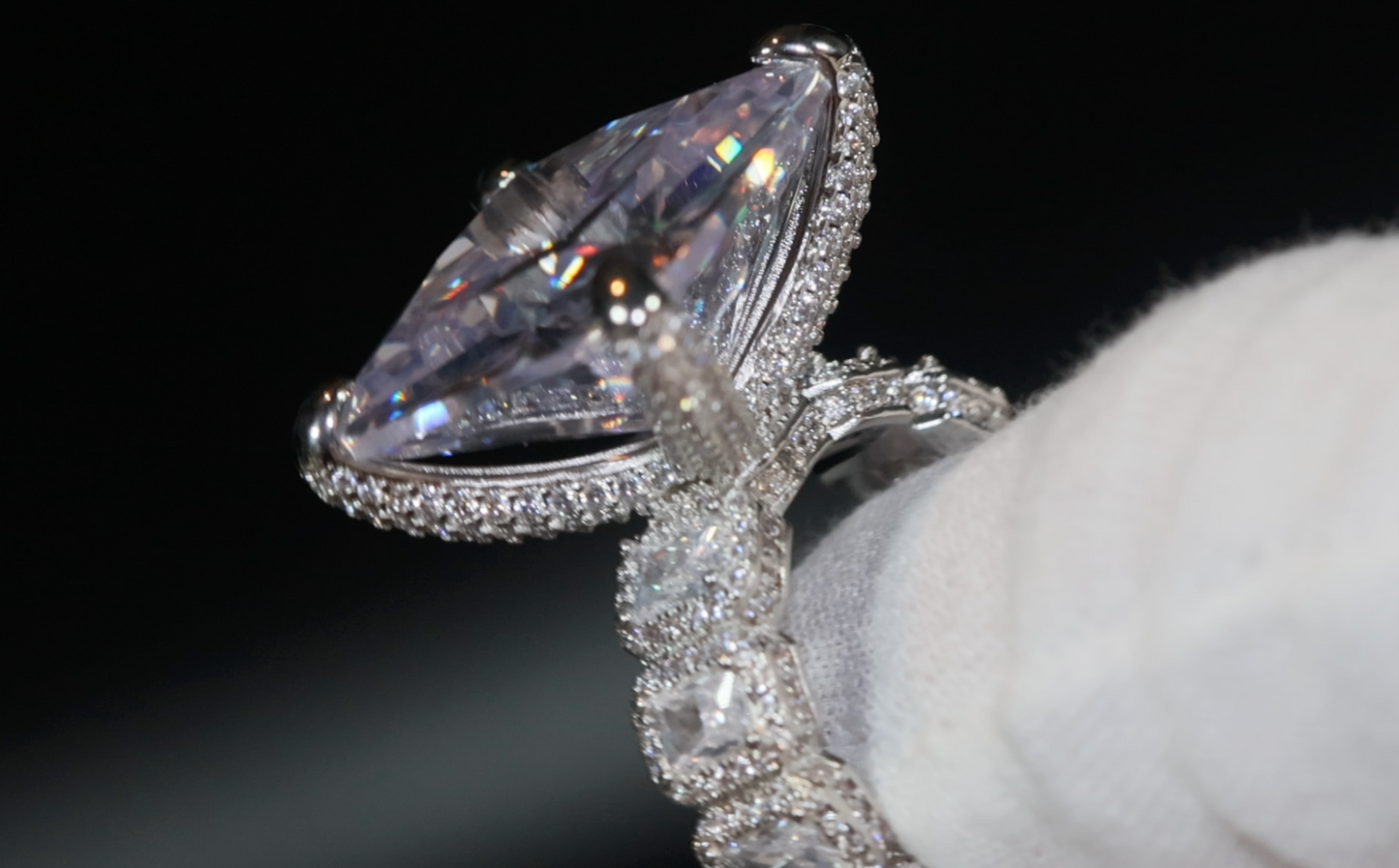Baguette Ring | Mens Baguette Ring | Big Diamond Ring | Womens Baguette Ring