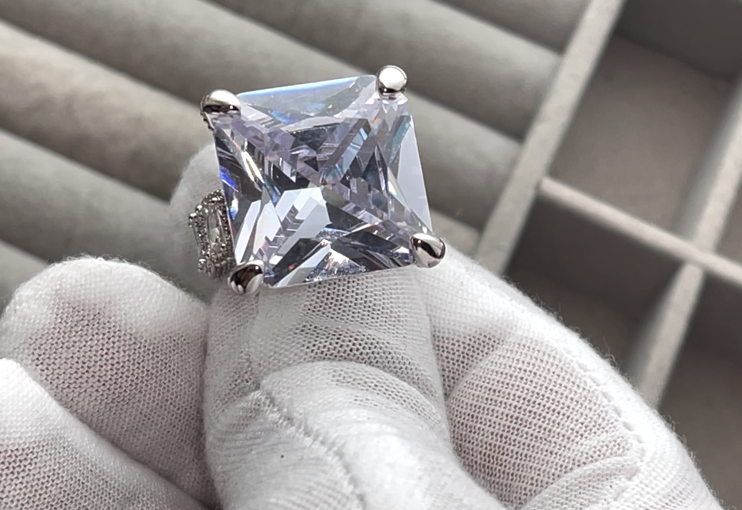 Baguette Ring | Mens Baguette Ring | Big Diamond Ring | Womens Baguette Ring