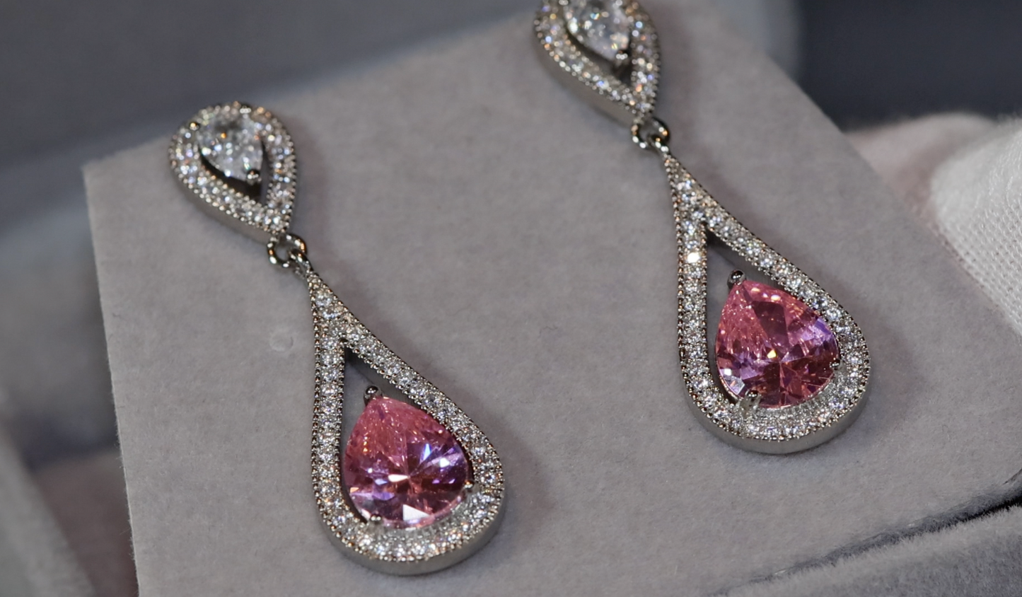 Womens Diamond Earrings | Pink Diamond Earrings