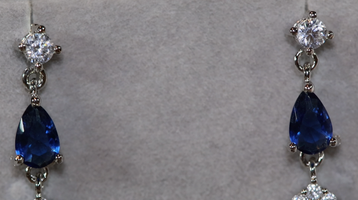 SAPPHIRE BLUE EARRINGS | SAPPHIRE BLUE TEARDROP EARRINGS