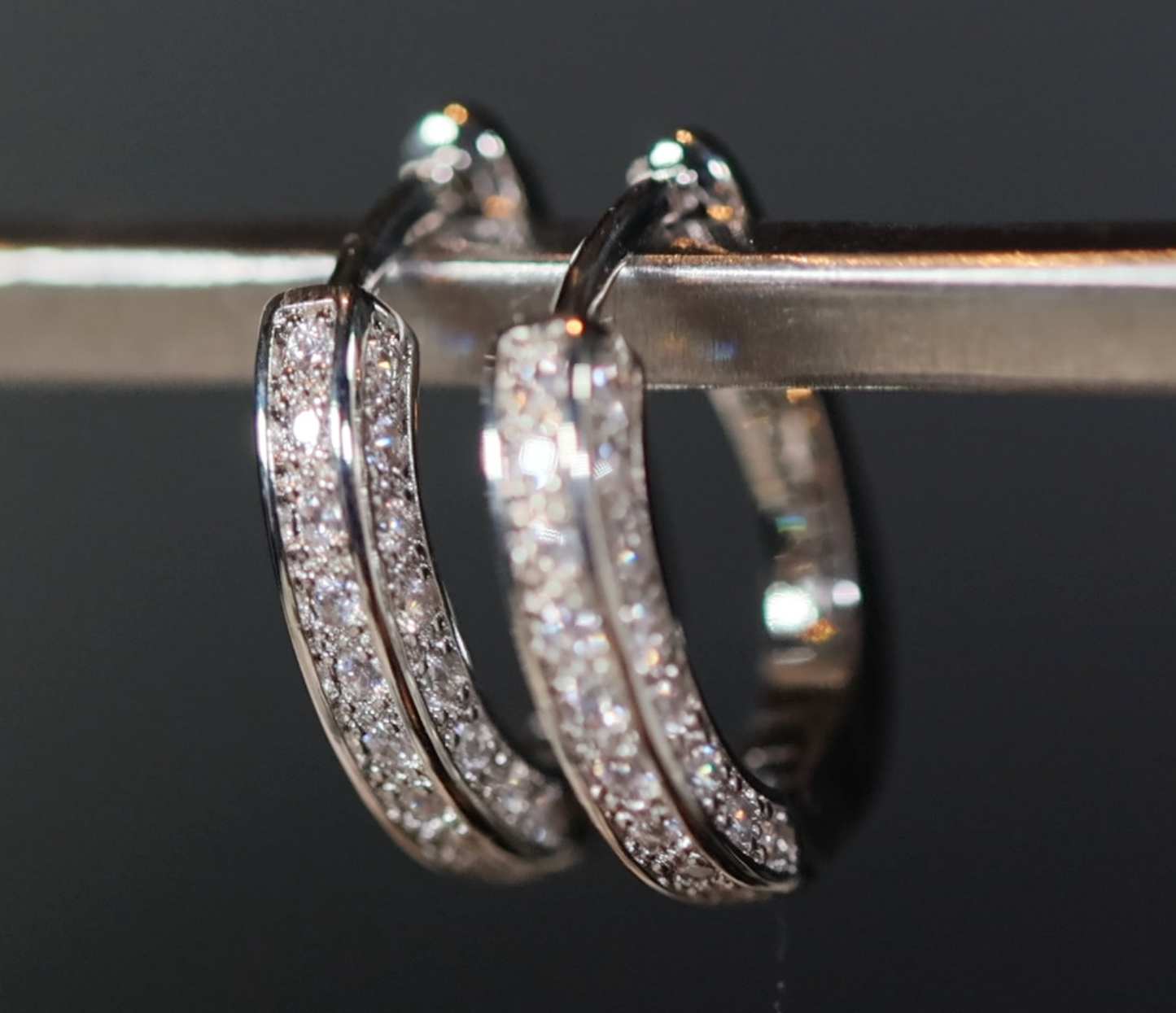Womens Diamond Hoop Earrings | Hoop Earrings | Womens Earrings