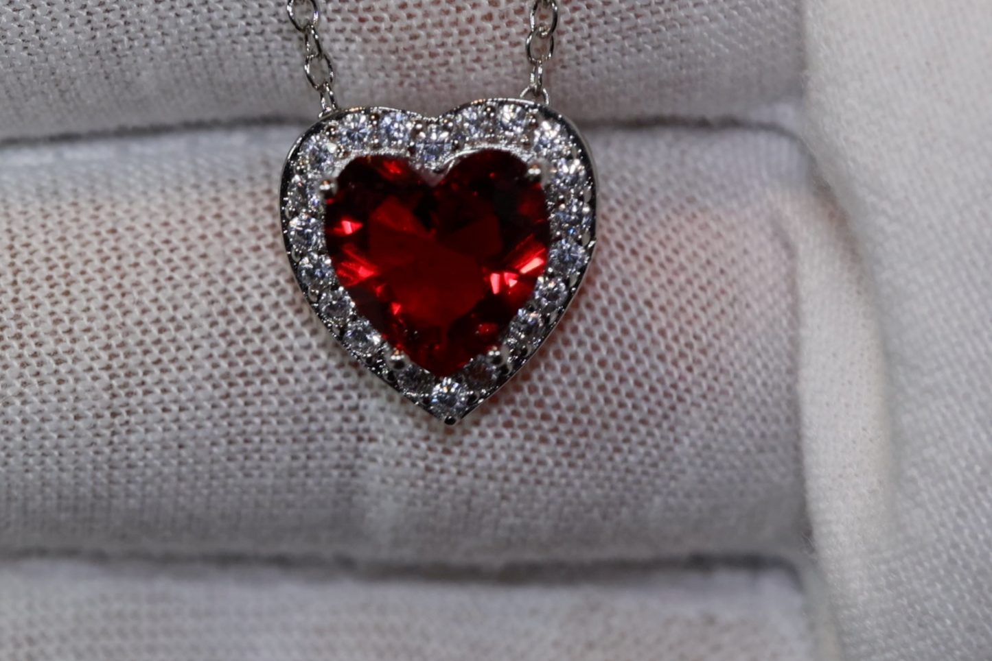 Red Diamond Heart Necklace | Red Diamond Pendant