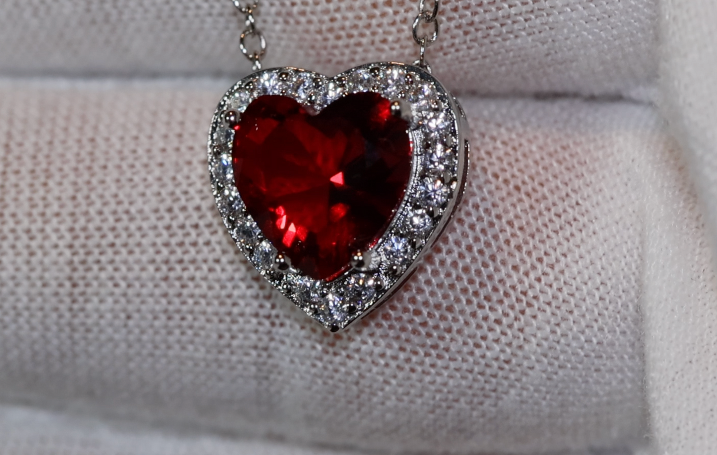 Red Diamond Heart Necklace | Red Diamond Pendant