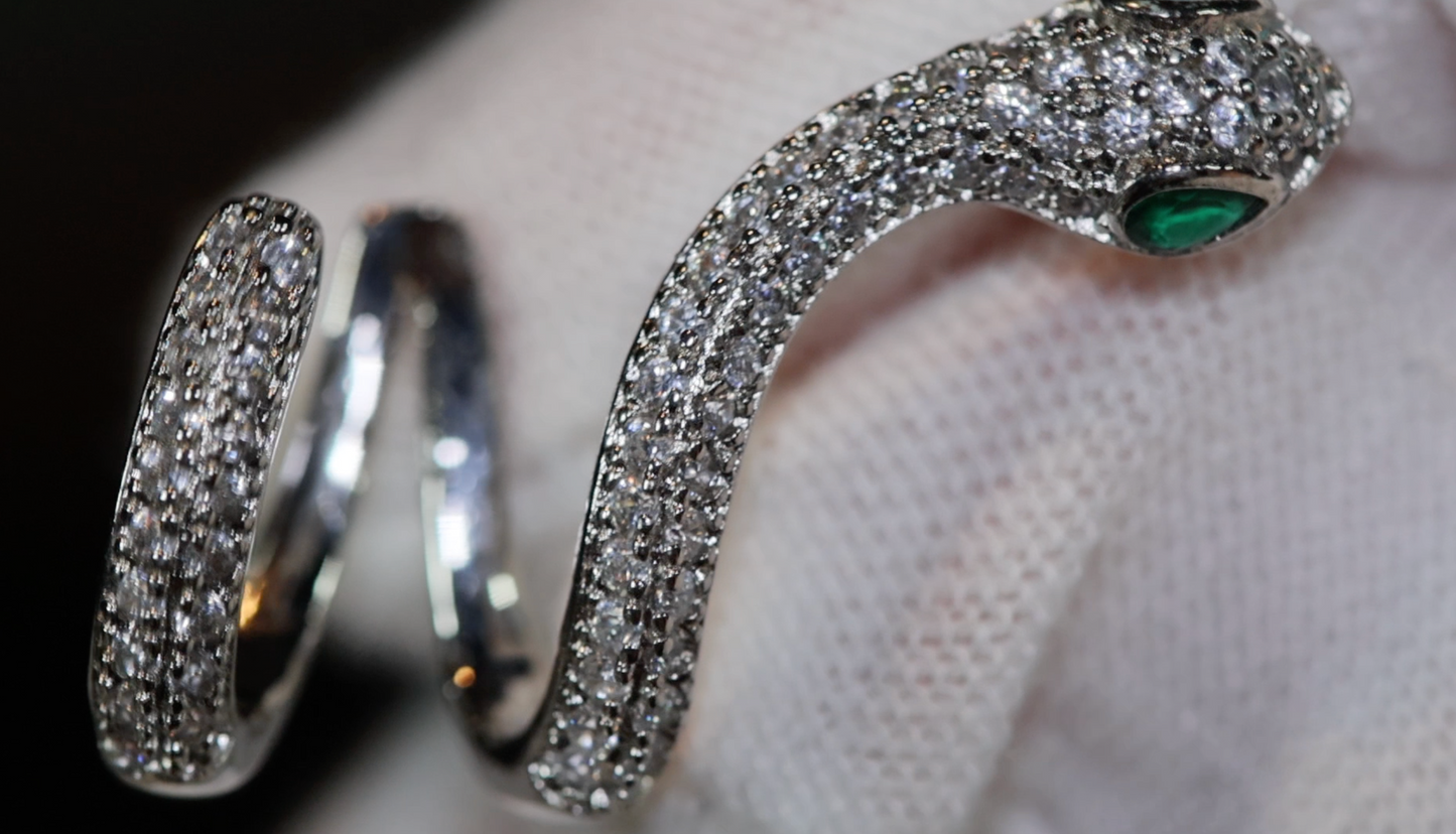 Diamond Snake Earrings | Womens Snake Earrings | Snake Earrings