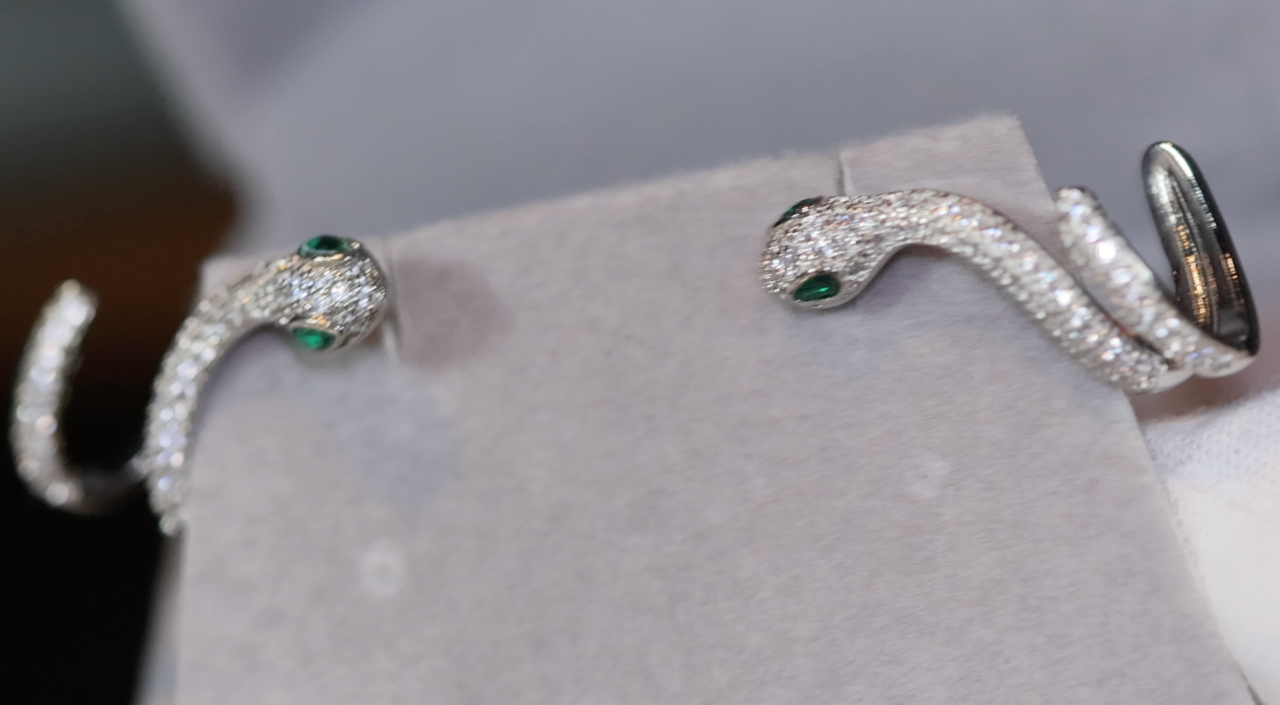 Diamond Snake Earrings | Womens Snake Earrings | Snake Earrings