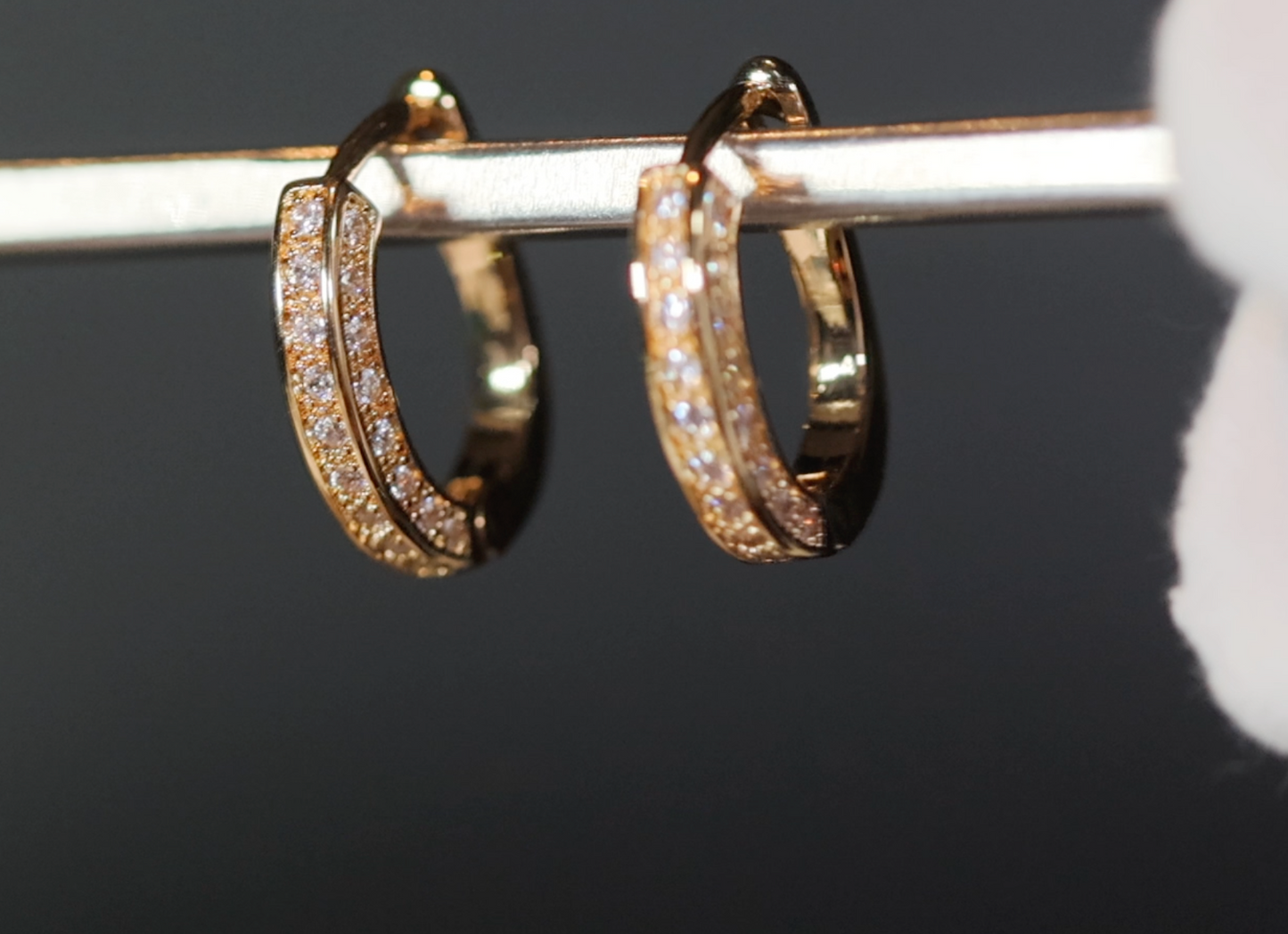 Gold Diamond Earrings | Womens Diamond Hoop Earrings | Small gold diamond hoop earrings