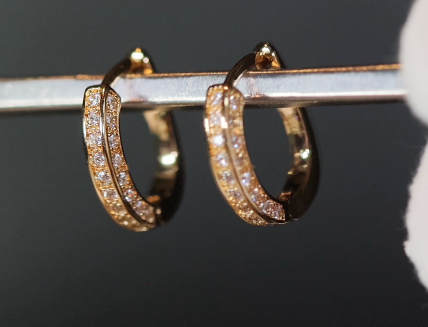 Gold Diamond Earrings | Womens Diamond Hoop Earrings | Small gold diamond hoop earrings