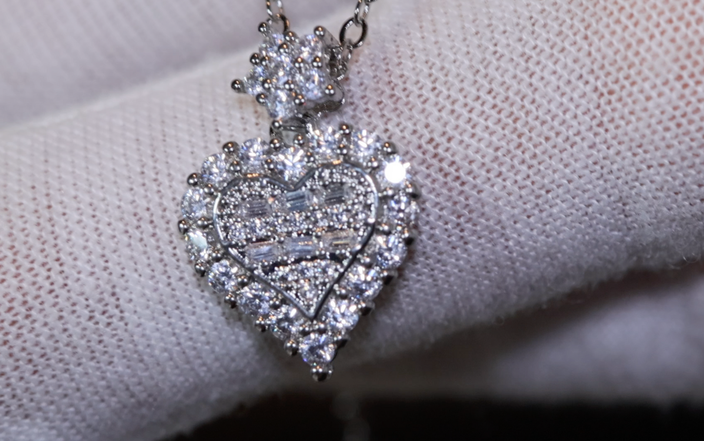 Diamond Heart Necklace | Womens Diamond Necklace | Heart Necklace with Diamonds | Heart Pendant