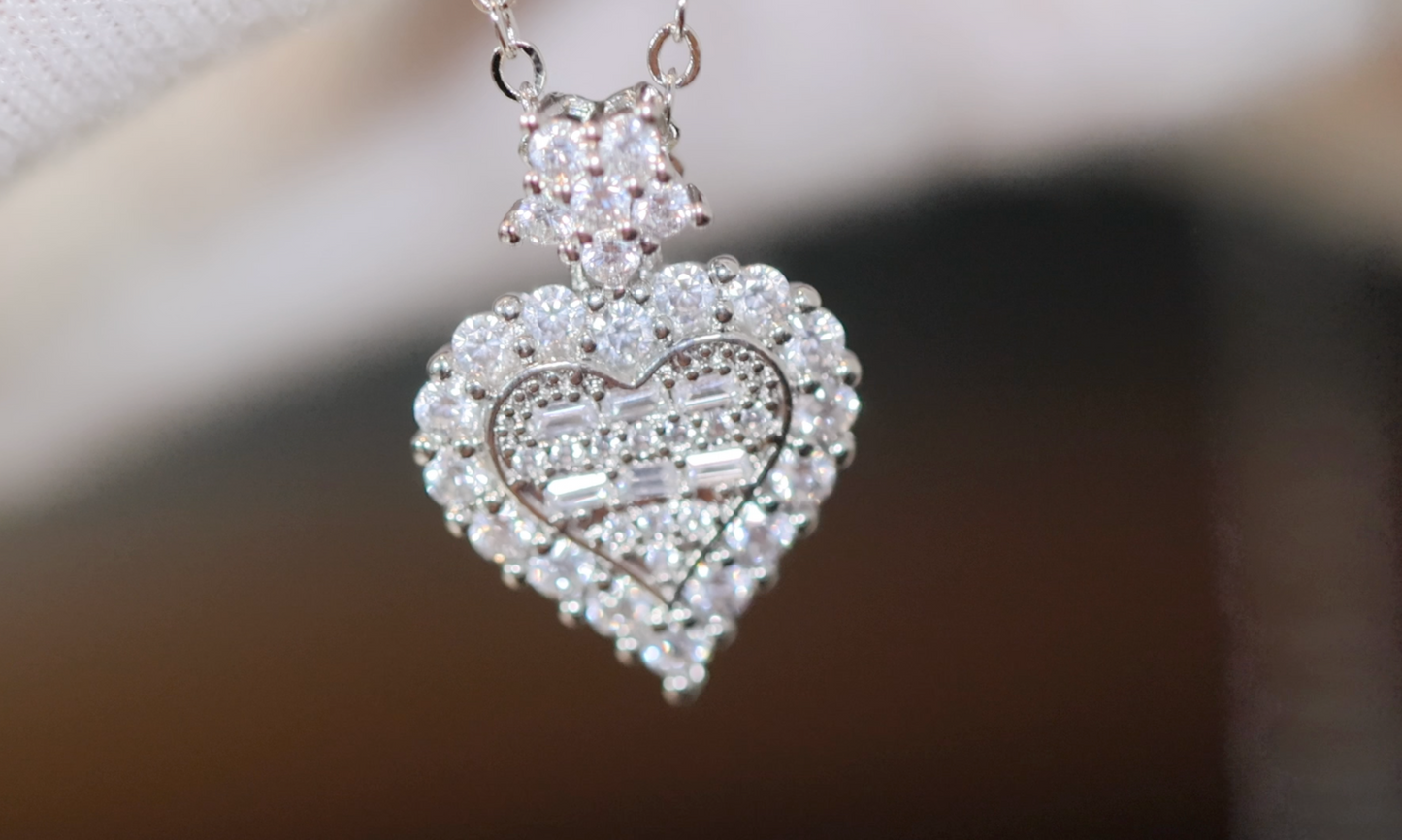 Diamond Heart Necklace | Womens Diamond Necklace | Heart Necklace with Diamonds | Heart Pendant