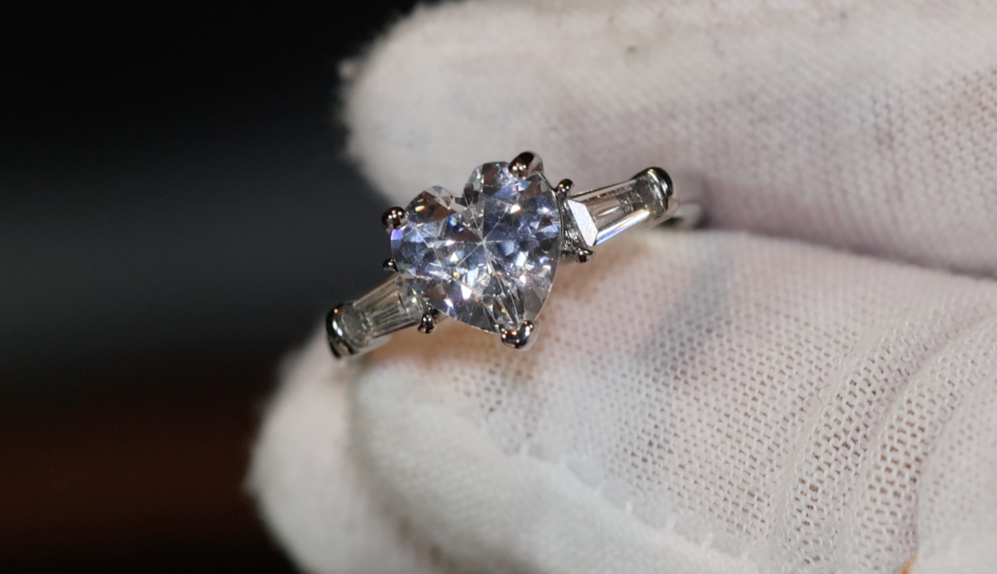Diamond heart ring | Womens Heart Cut Diamond Ring
