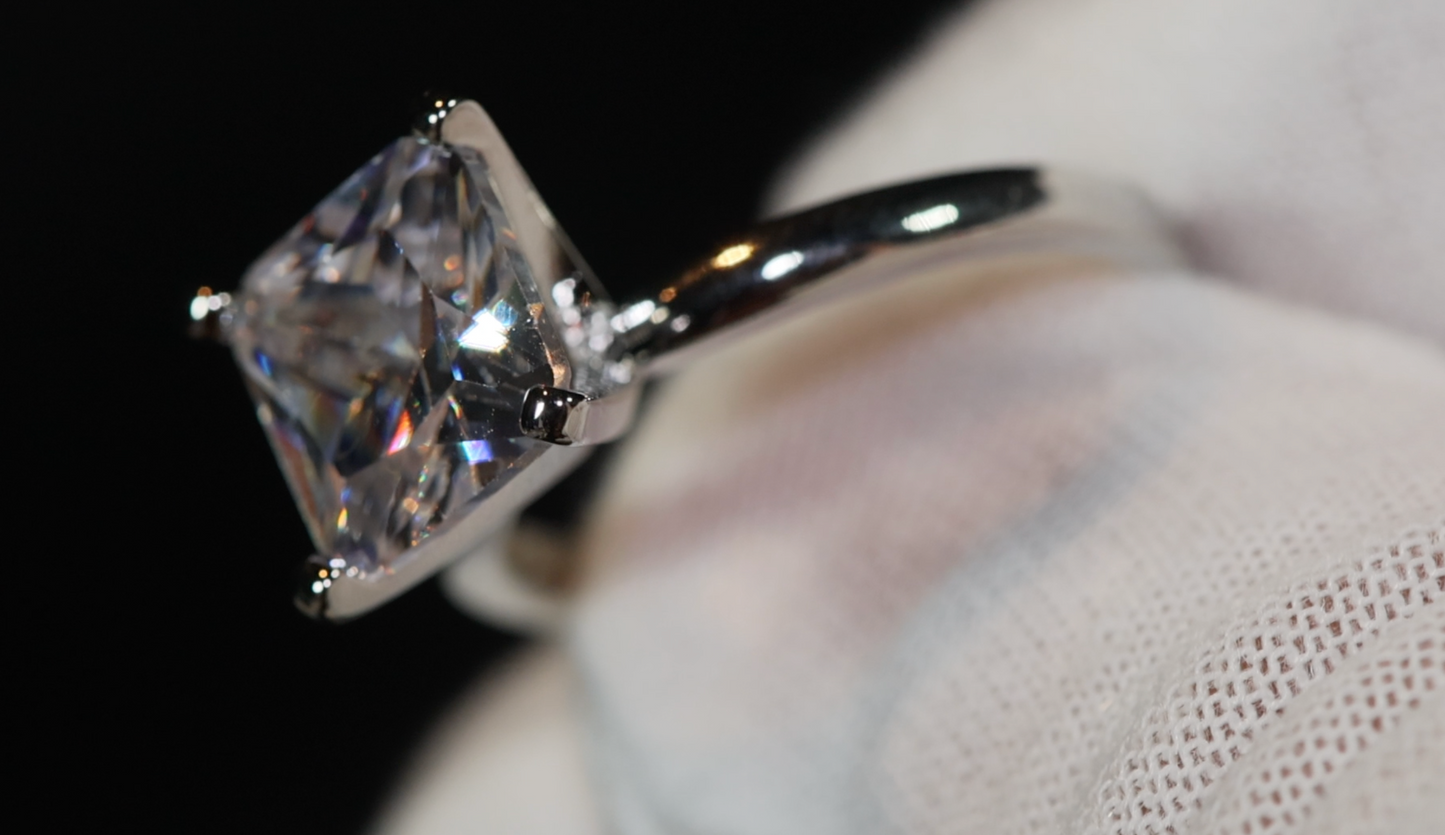 Big Carat Engagement Ring | Princess Cut Diamond Wedding Ring