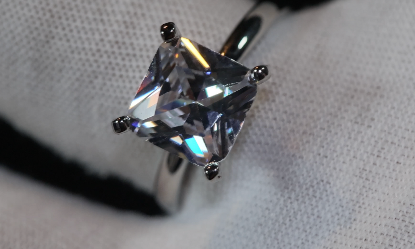 Big Carat Engagement Ring | Princess Cut Diamond Wedding Ring