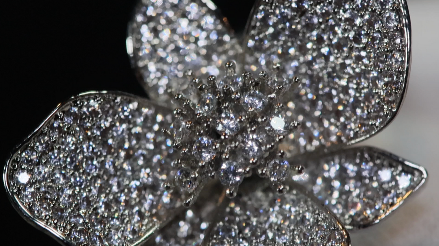 Diamond Flower Ring | Diamond Charm Ring
