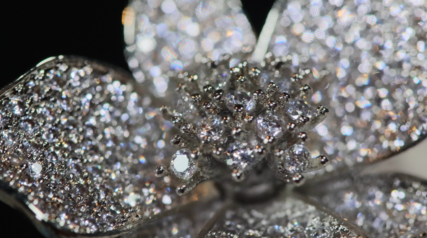 Diamond Flower Ring | Diamond Charm Ring