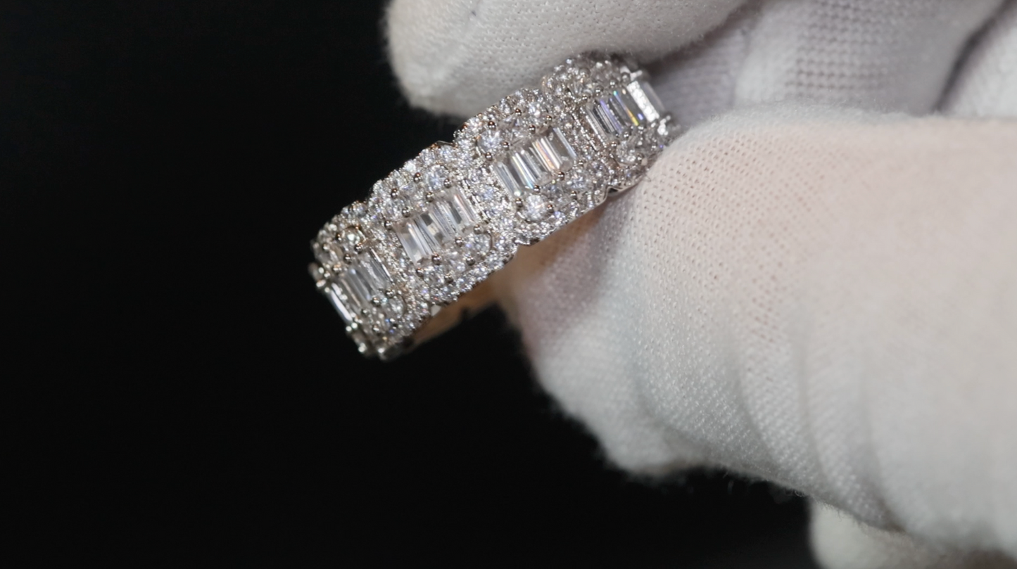 Mens Baguette Ring | Eternity Ring | Womens Wedding Band