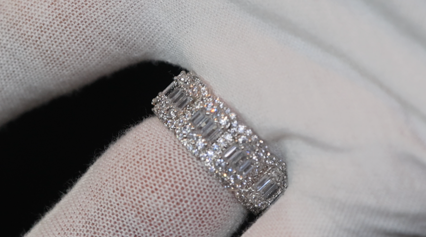 Mens Baguette Ring | Eternity Ring | Womens Wedding Band