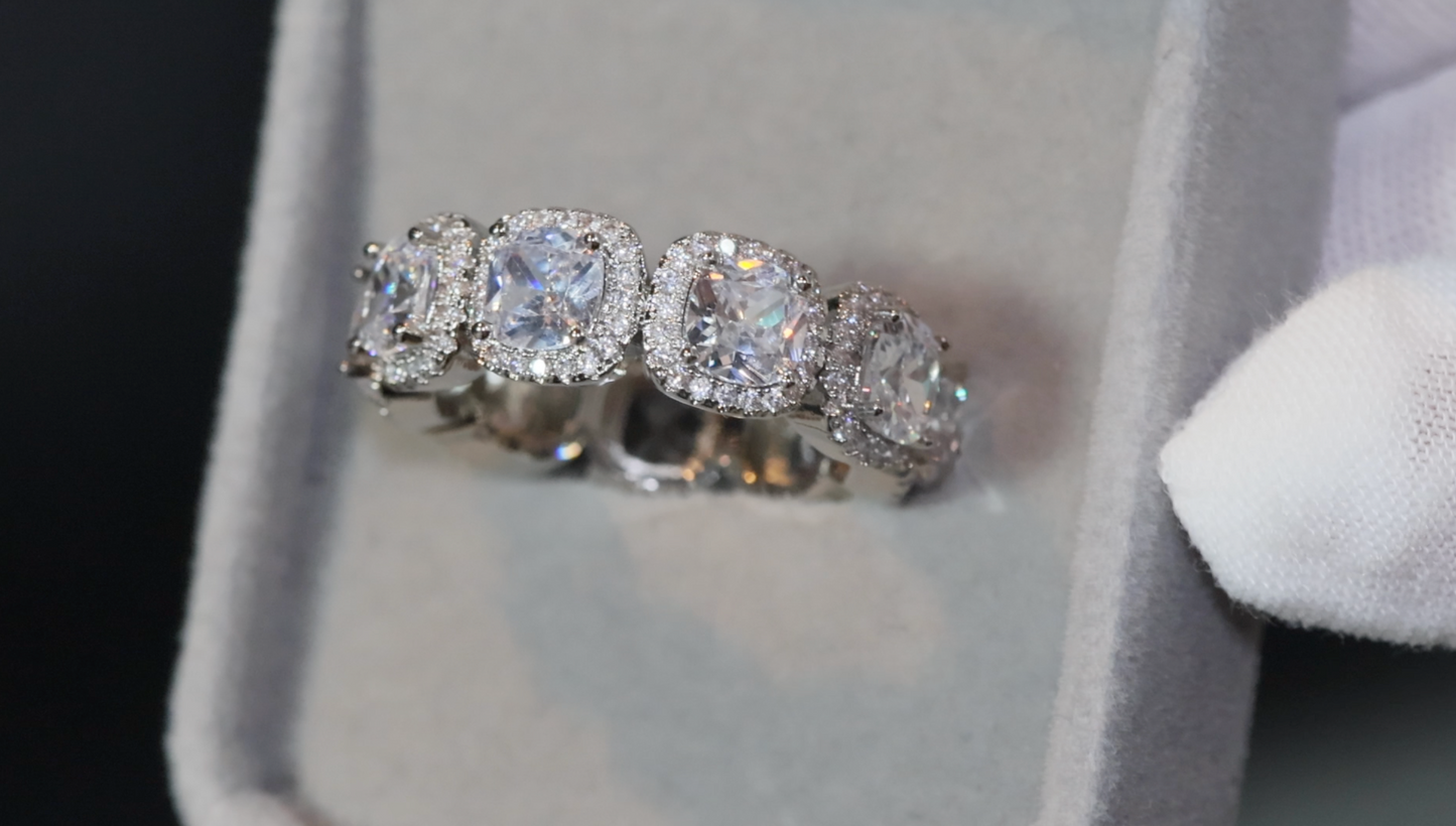 Baguette Ring | Eternity Ring | Womens Wedding Band | Mens Wedding Ring | Eternity Rings