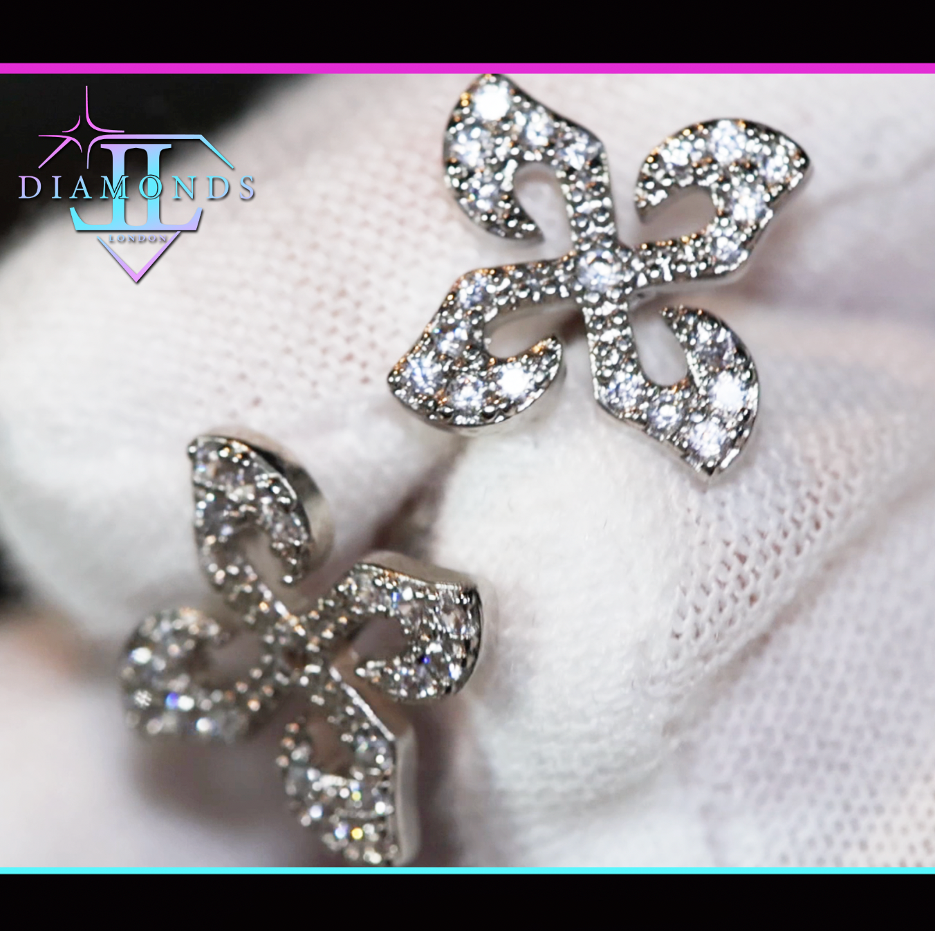 silver diamond star ear studs
