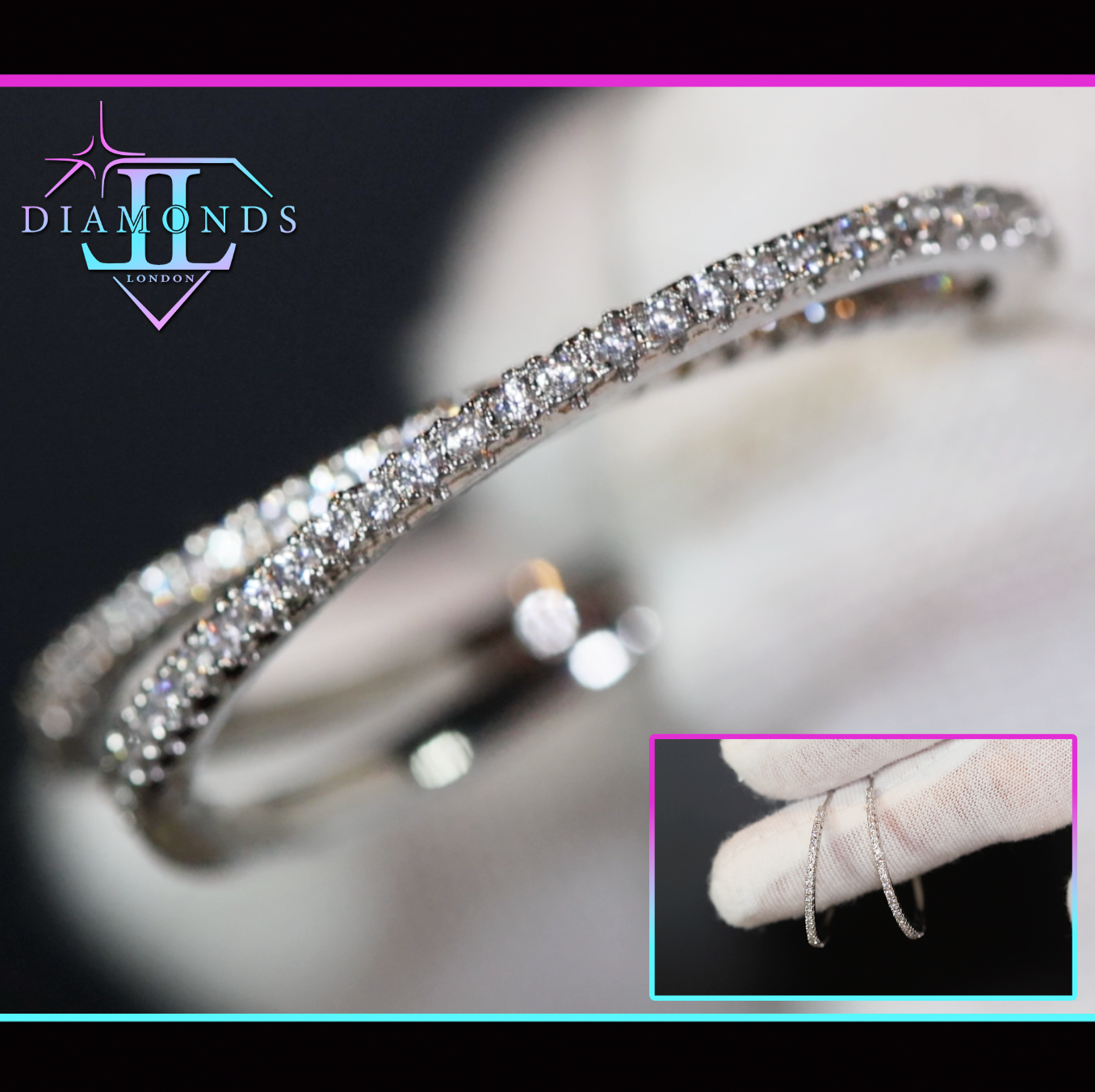 Big Diamond Hoop Earrings