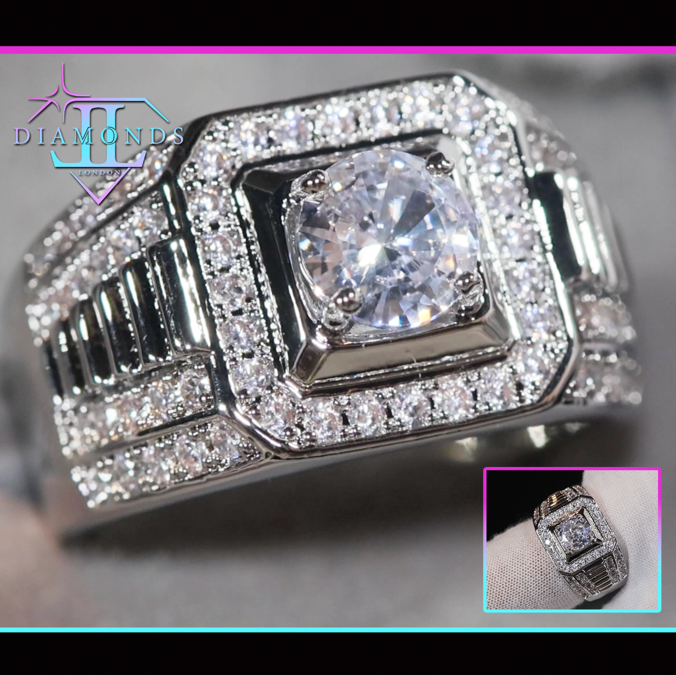 Mens Iced Out Ring