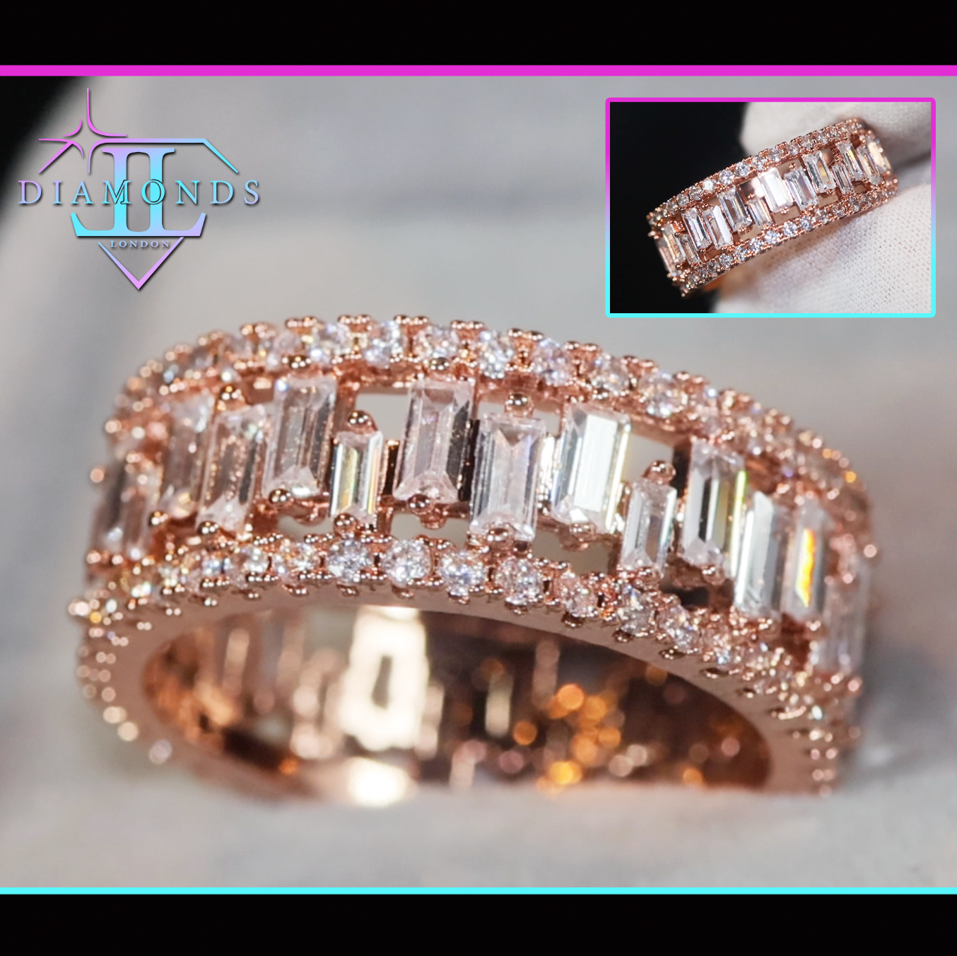 Rose Gold Eternity Ring | Rose Gold Diamond Ring | Eternity Ring