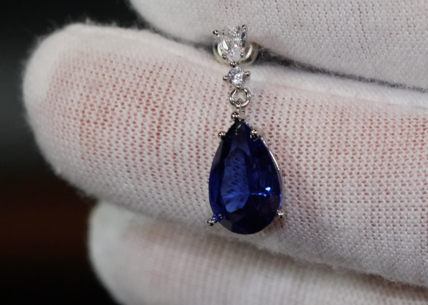 SAPPHIRE BLUE EARRINGS | BLUE DIAMOND EARRINGS