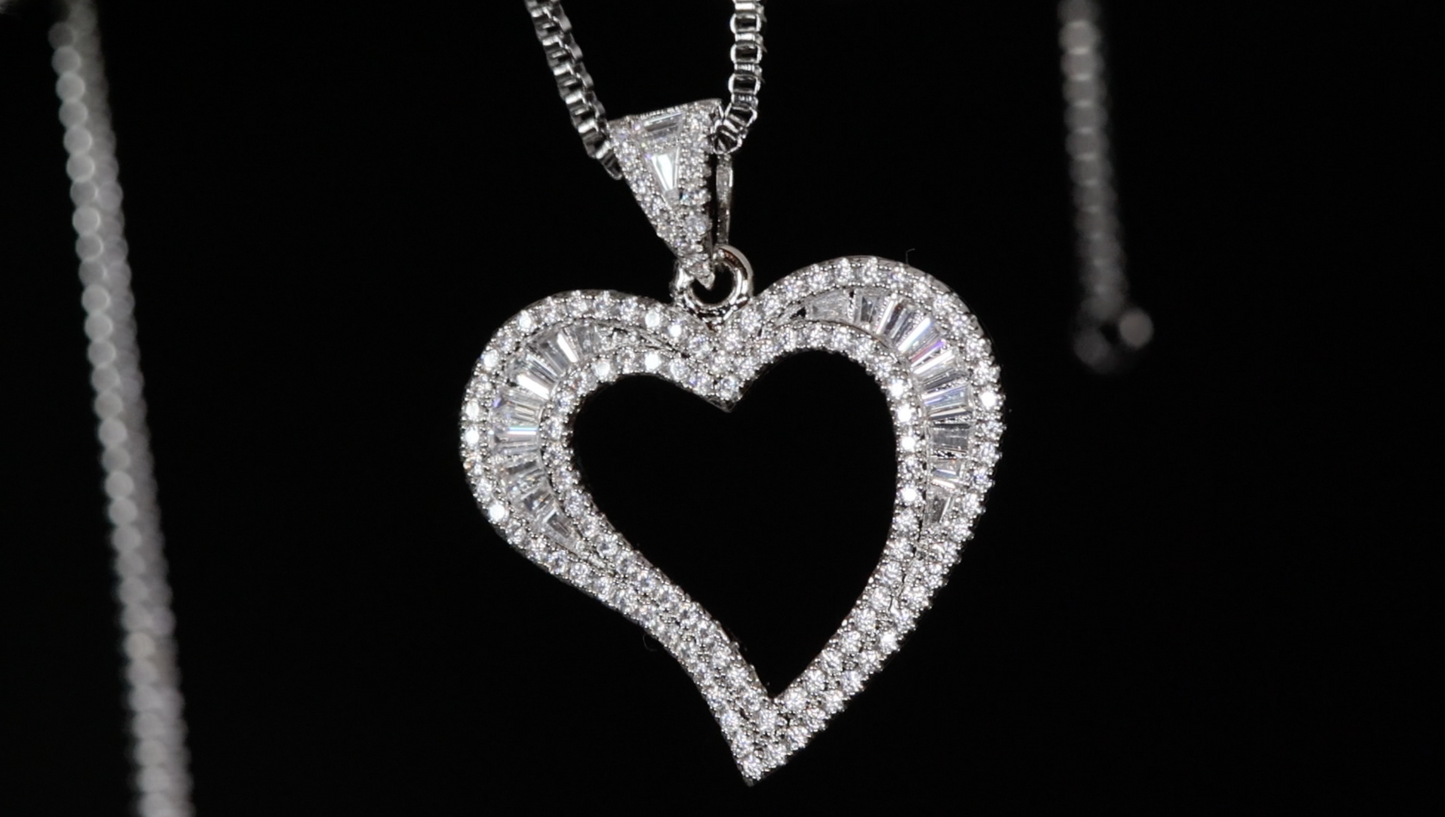Heart Necklace | Heart Pendant and Necklace | Diamond Heart Pendant