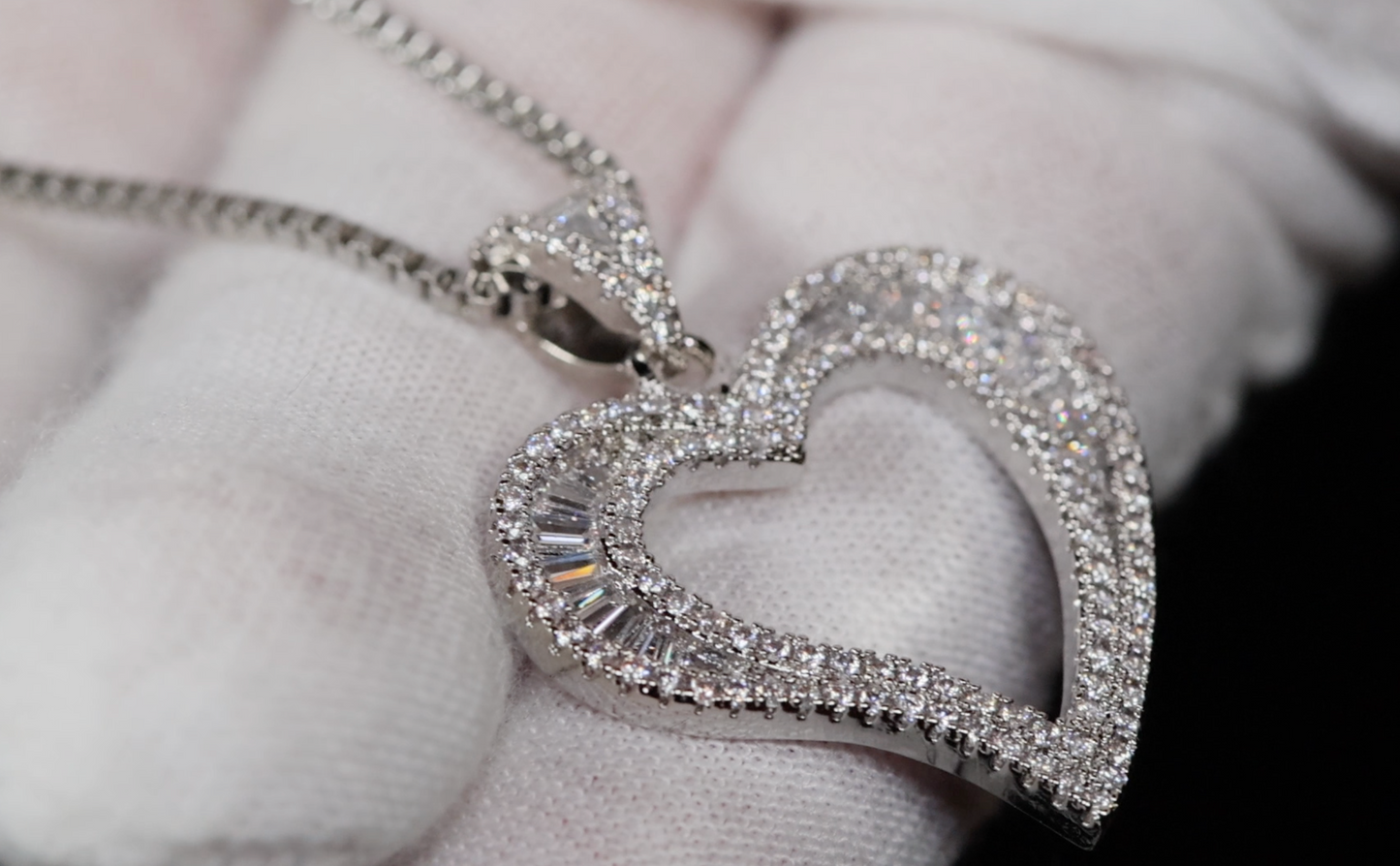 Heart Necklace | Heart Pendant and Necklace | Diamond Heart Pendant