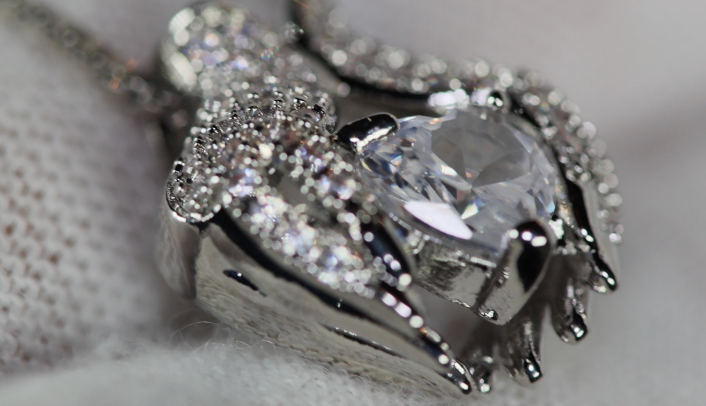 Womens Heart Diamond Pendant | Womens Heart Diamond Necklace